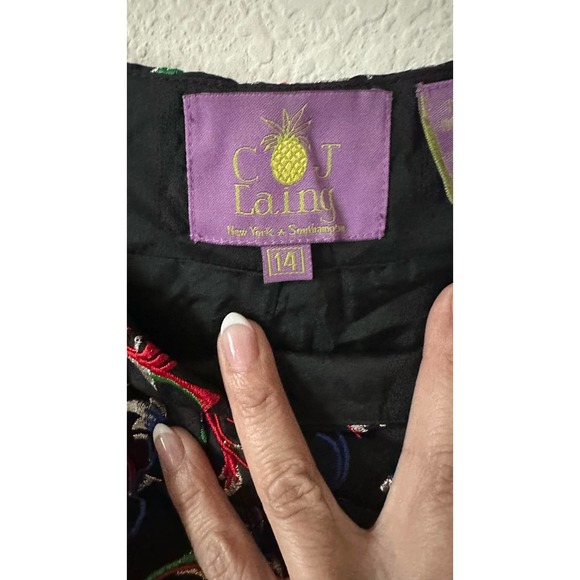 CJ Laing Silk Embroidered Party Dress Pants Sz. 14 - Picture 7 of 9